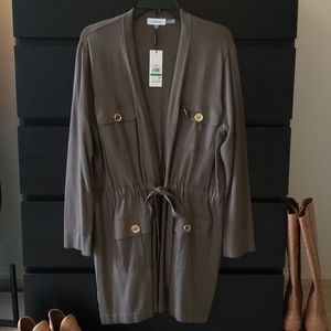 NWT Calvin Klein Green sweater jacket